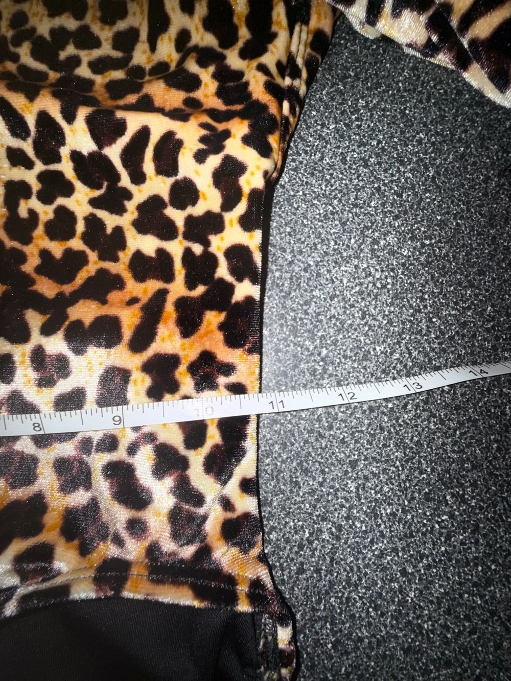 Kandi Kouture Leopard Print Velvet Bodysuit/Leotard Size Child Large (7/8)